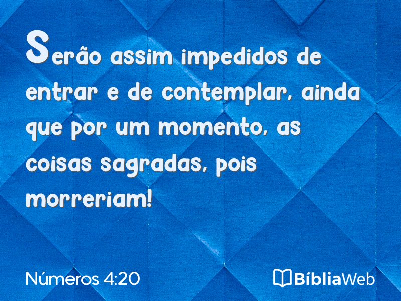 Números 4:20 em imagem para compartilhar