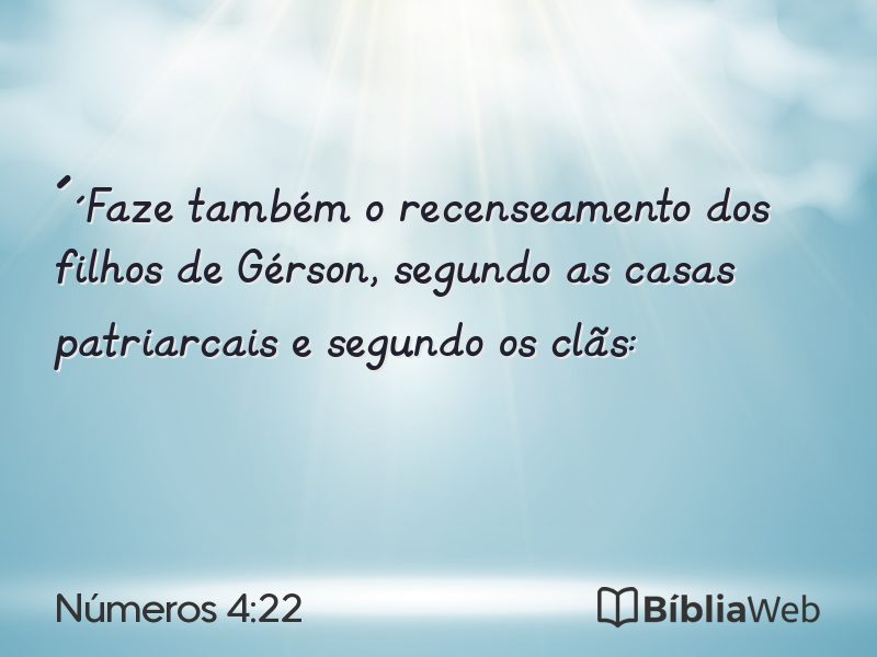 Números 4:22 em imagem para compartilhar