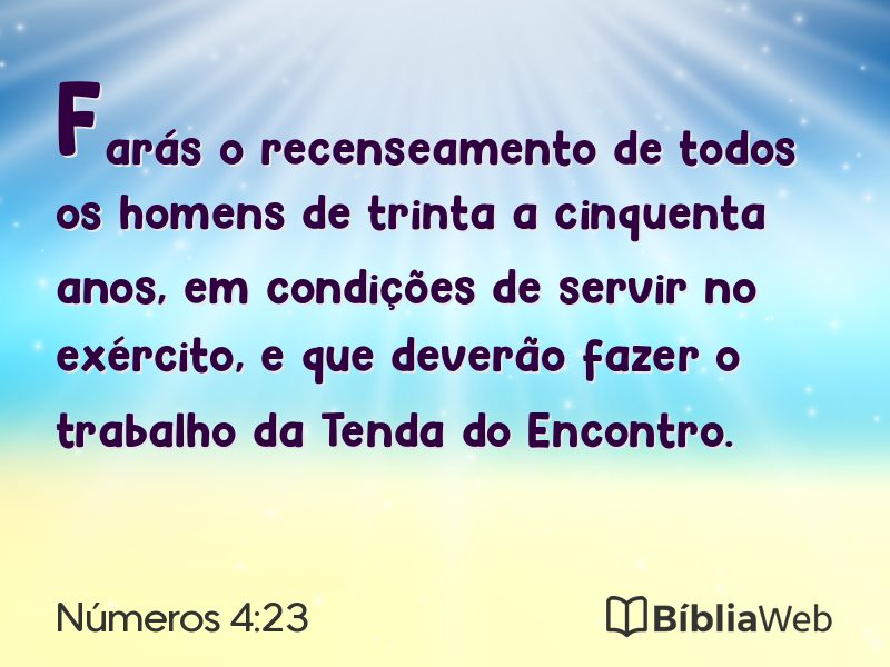 Números 4:23 em imagem para compartilhar