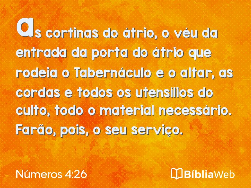 Números 4:26 em imagem para compartilhar