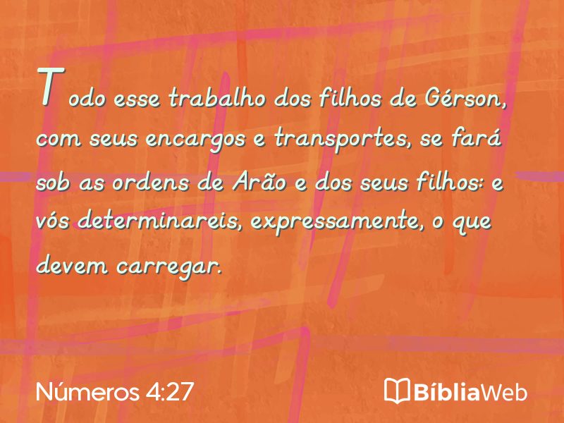 Números 4:27 em imagem para compartilhar