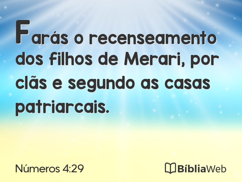 Números 4:29 em imagem para compartilhar