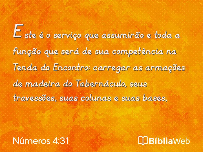 Números 4:31 em imagem para compartilhar