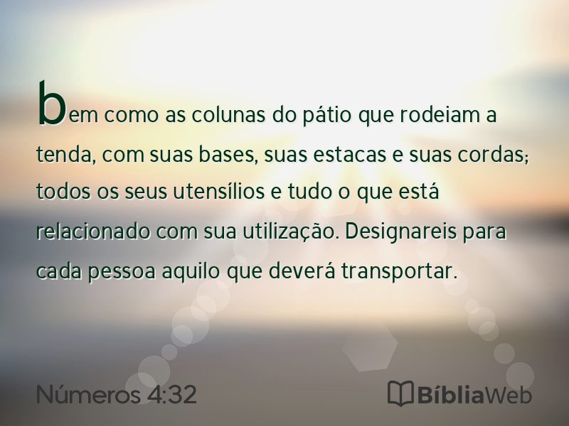 Números 4:32 em imagem para compartilhar