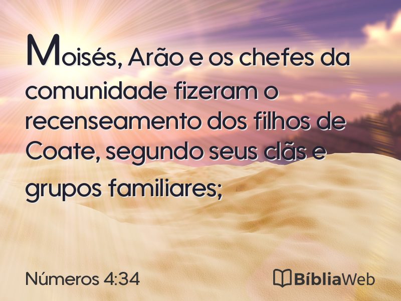 Números 4:34 em imagem para compartilhar