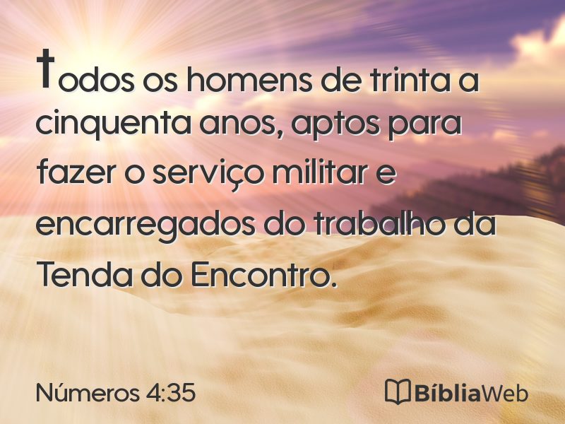 Números 4:35 em imagem para compartilhar