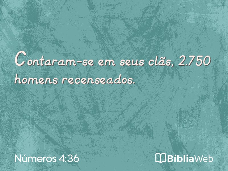 Números 4:36 em imagem para compartilhar