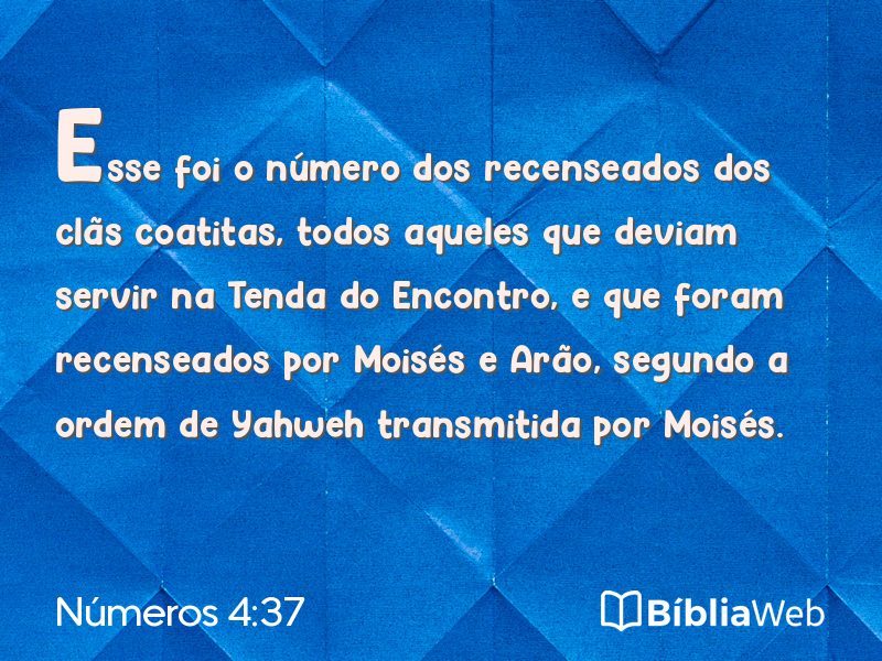 Números 4:37 em imagem para compartilhar