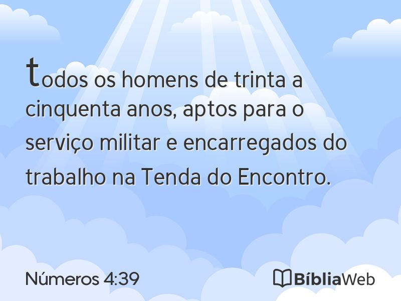 Números 4:39 em imagem para compartilhar