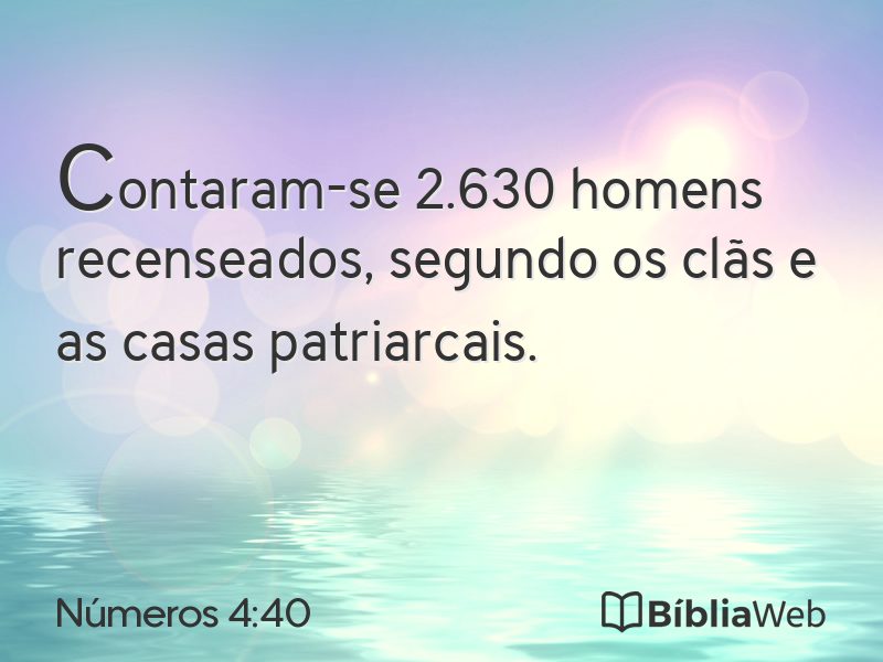 Números 4:40 em imagem para compartilhar