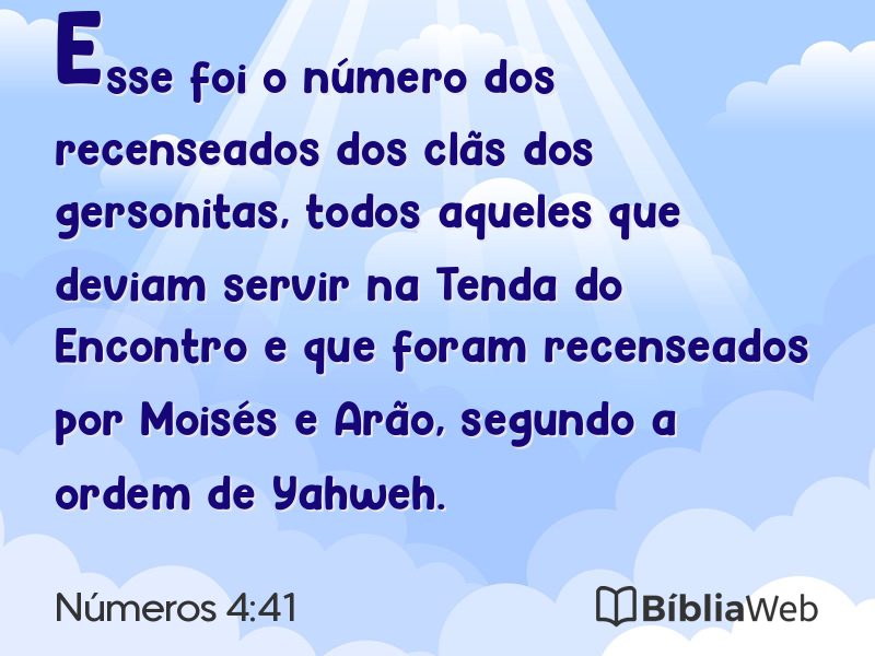 Números 4:41 em imagem para compartilhar
