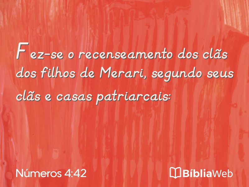 Números 4:42 em imagem para compartilhar