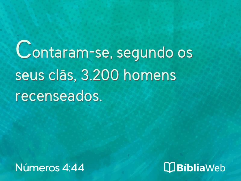 Números 4:44 em imagem para compartilhar