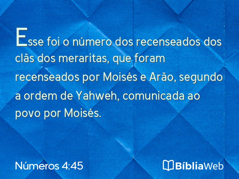 Números 4:45 em imagem para compartilhar