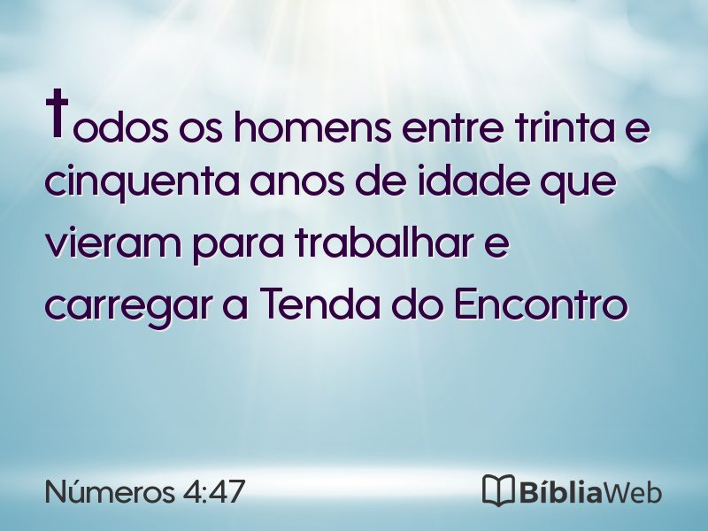 Números 4:47 em imagem para compartilhar