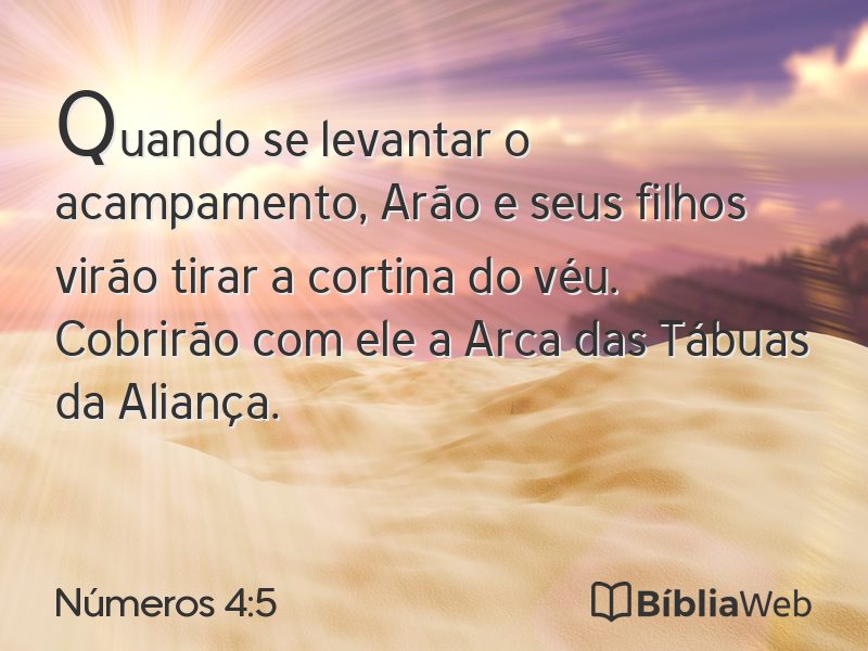 Números 4:5 em imagem para compartilhar