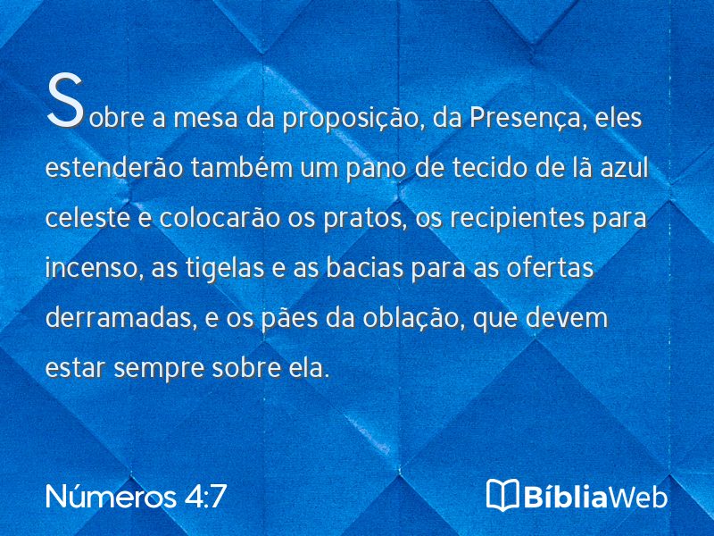 Números 4:7 em imagem para compartilhar