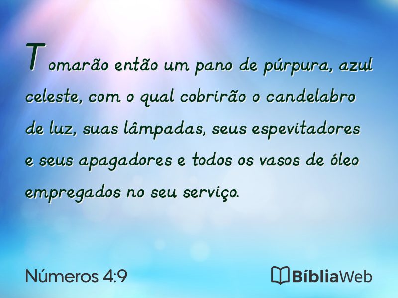 Números 4:9 em imagem para compartilhar