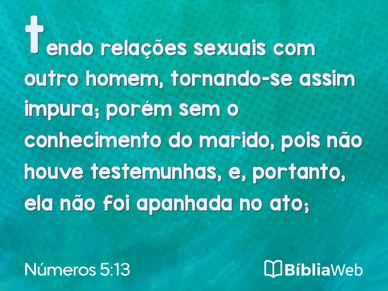 Números 5:13 em imagem para compartilhar