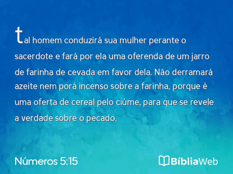 Números 5:15 em imagem para compartilhar