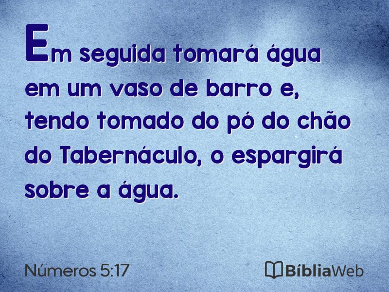 Números 5:17 em imagem para compartilhar