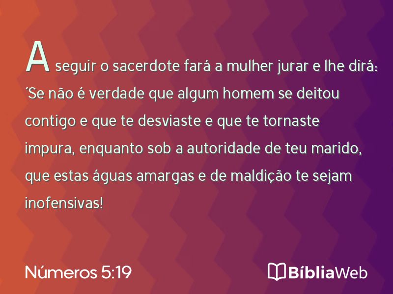 Números 5:19 em imagem para compartilhar