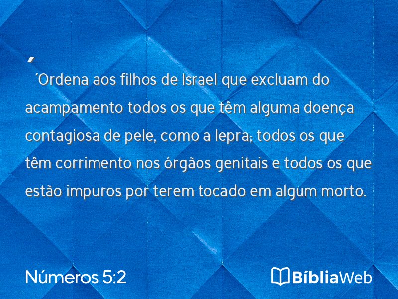 Números 5:2 em imagem para compartilhar