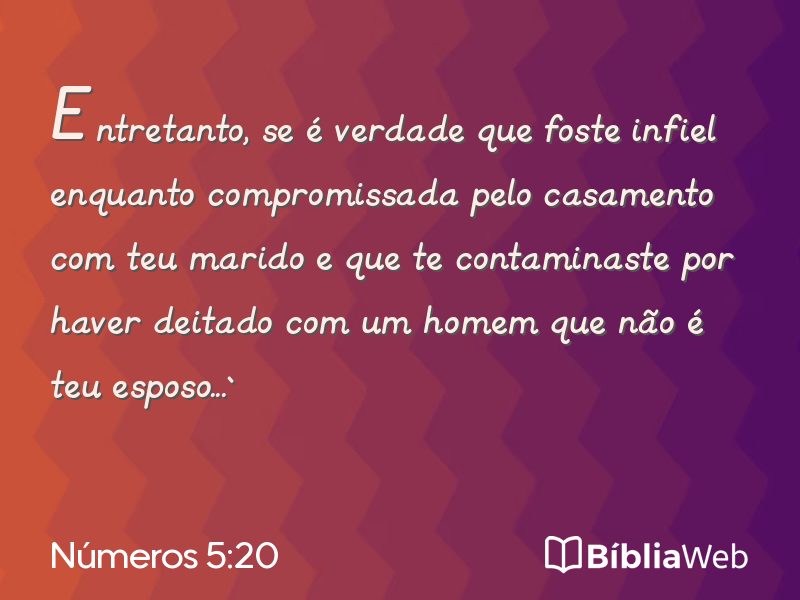 Números 5:20 em imagem para compartilhar