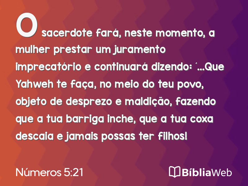 Números 5:21 em imagem para compartilhar