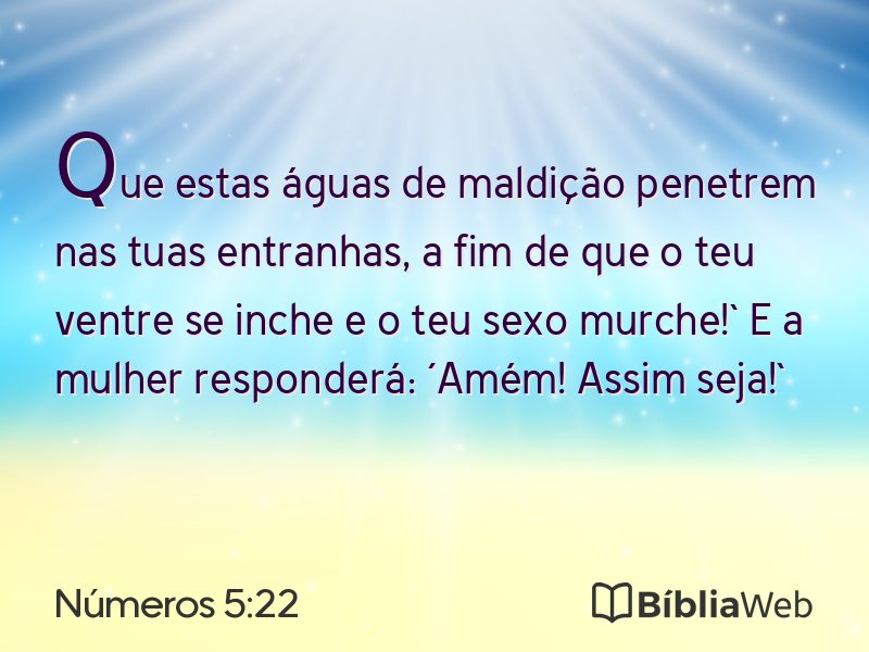 Números 5:22 em imagem para compartilhar