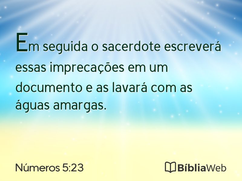Números 5:23 em imagem para compartilhar