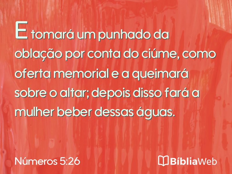 Números 5:26 em imagem para compartilhar