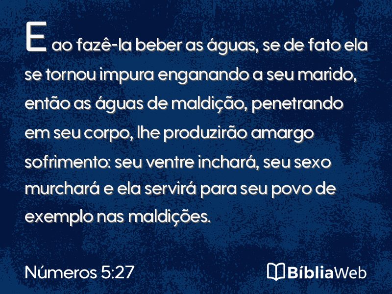 Números 5:27 em imagem para compartilhar