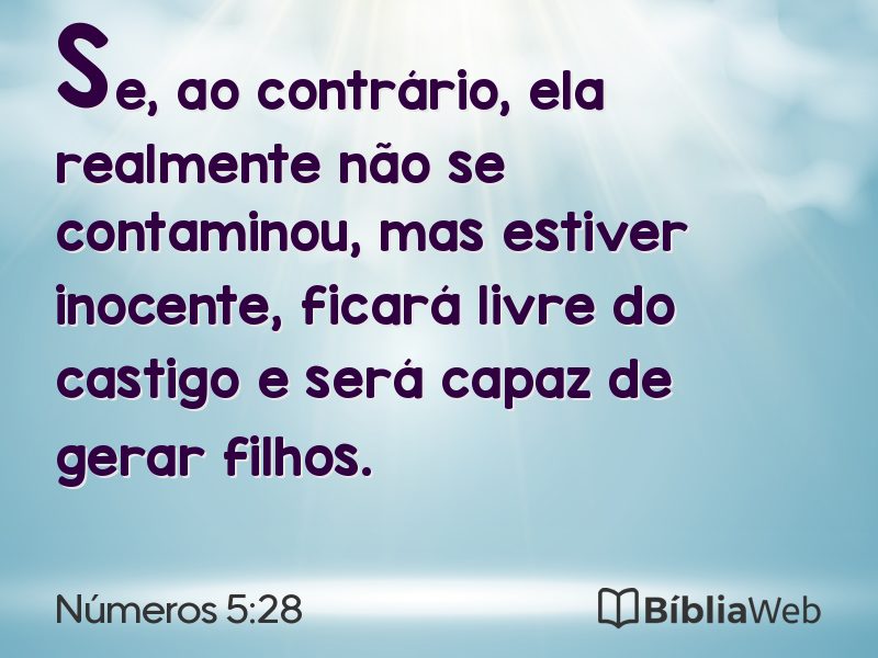Números 5:28 em imagem para compartilhar