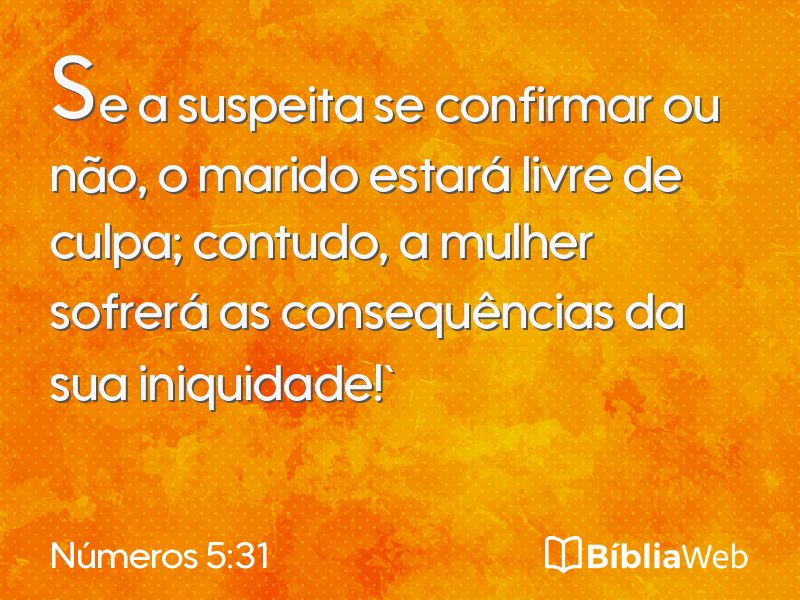 Números 5:31 em imagem para compartilhar