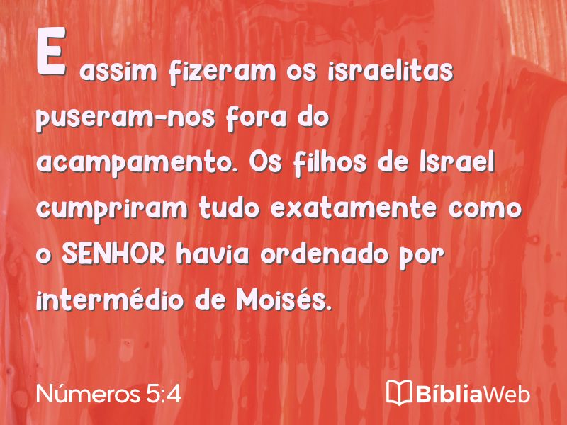 Números 5:4 em imagem para compartilhar