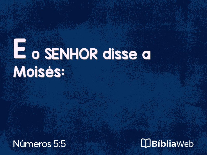 Números 5:5 em imagem para compartilhar
