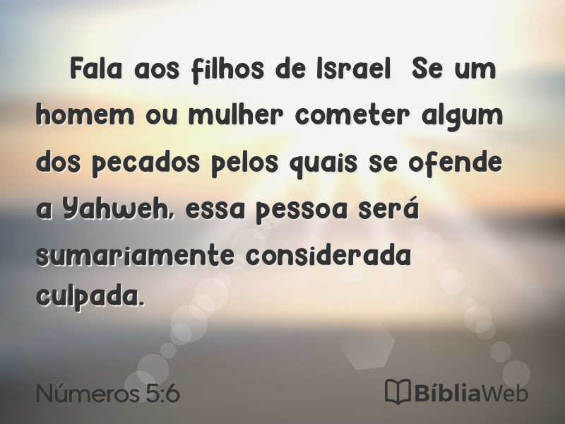 Números 5:6 em imagem para compartilhar