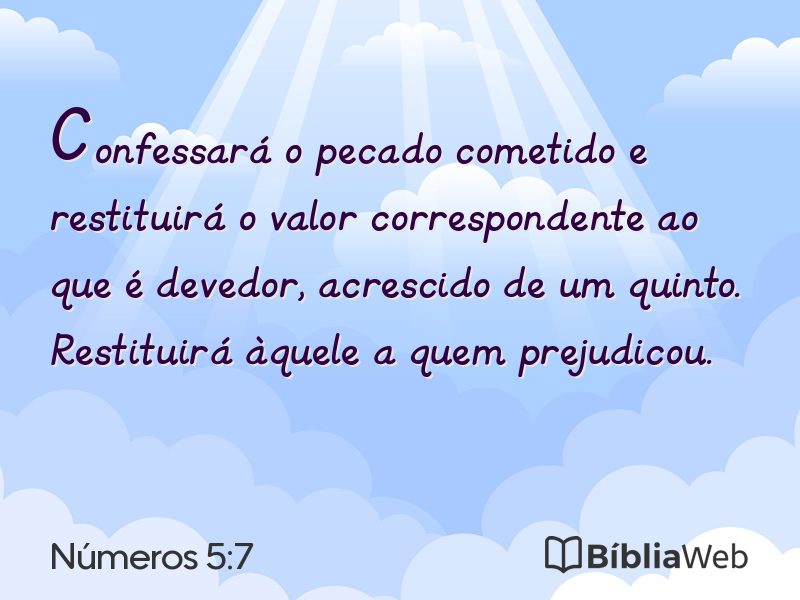 Números 5:7 em imagem para compartilhar