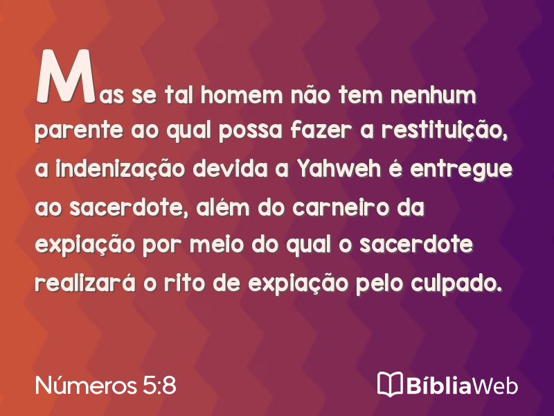 Números 5:8 em imagem para compartilhar
