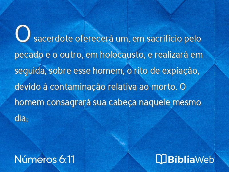 Números 6:11 em imagem para compartilhar