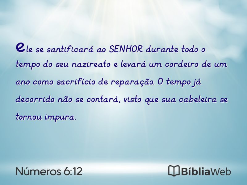 Números 6:12 em imagem para compartilhar