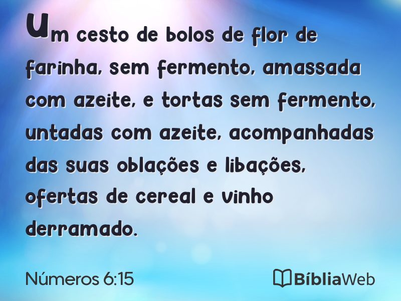 Números 6:15 em imagem para compartilhar