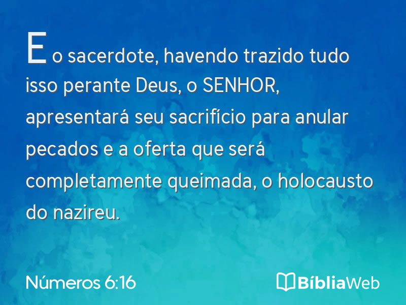 Números 6:16 em imagem para compartilhar