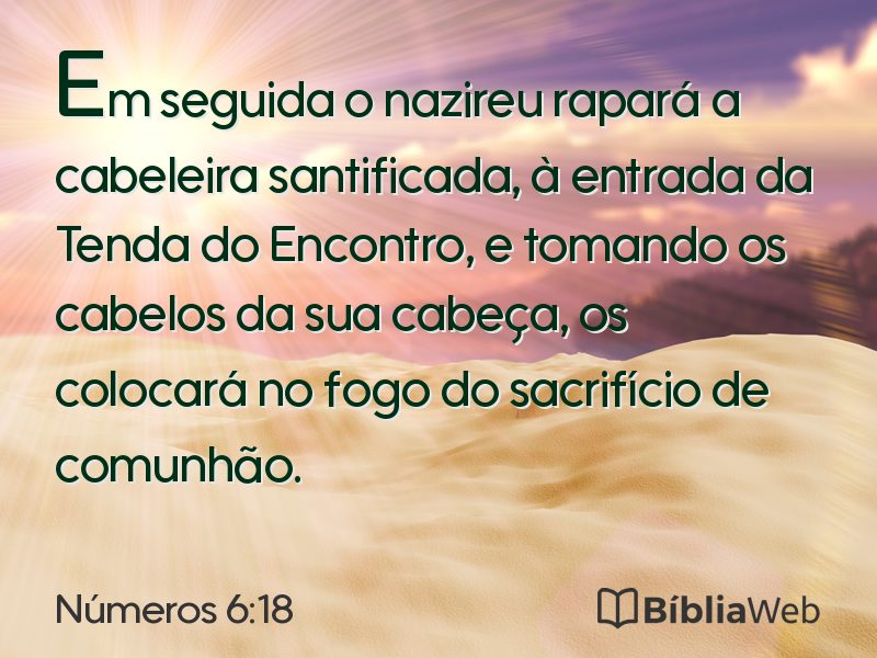 Números 6:18 em imagem para compartilhar