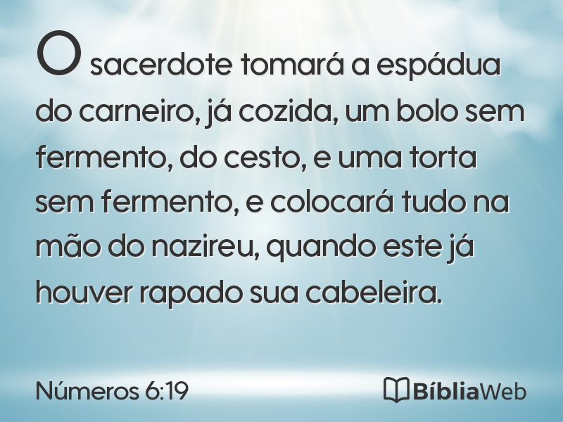 Números 6:19 em imagem para compartilhar