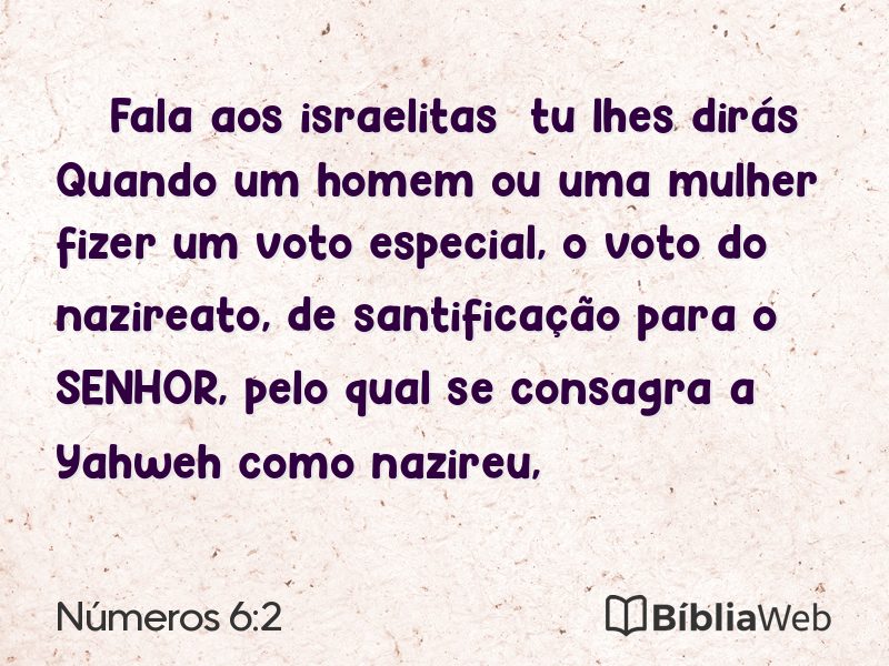 Números 6:2 em imagem para compartilhar