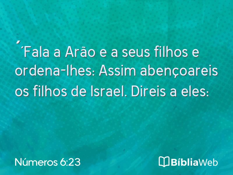 Números 6:23 em imagem para compartilhar