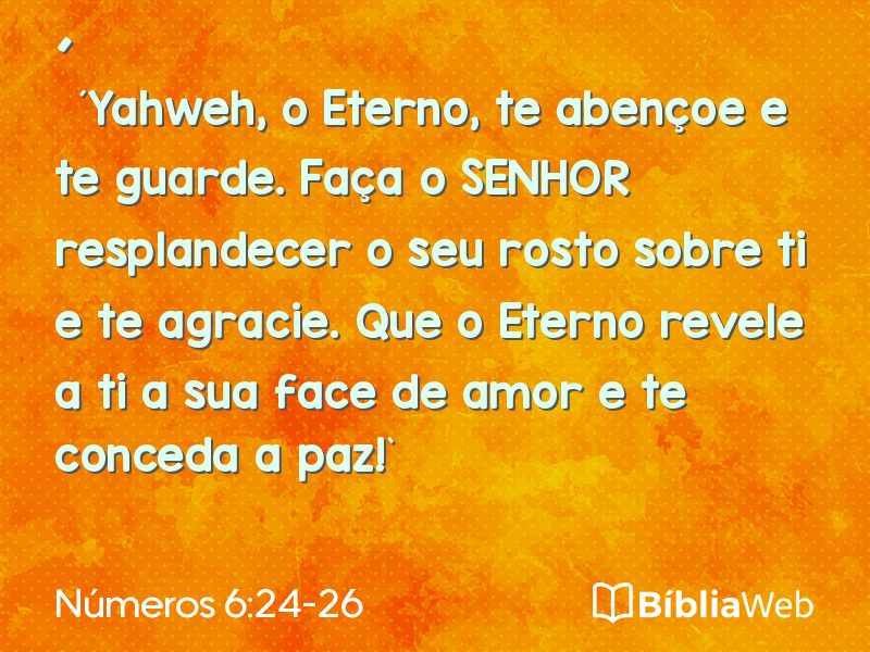 Números 6:24-26 em imagem para compartilhar