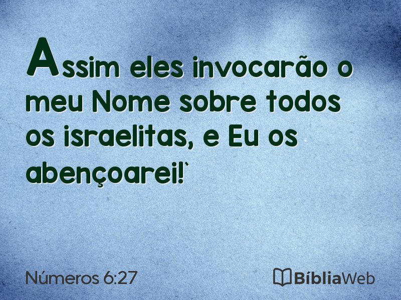 Números 6:27 em imagem para compartilhar